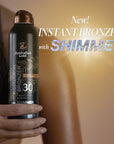 Australian Gold SPF 30 Continuous Sunscreen Spray with Instant Bronzer & Shimmer, 6 oz, Broad Spectrum UVA/UVB Protection, Water Resistant Scented Spray Sunscreen, Cocoa Dreams Fragrance