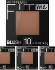 Maybelline Fit Me Blush, Lightweight, Smooth, Blendable, Long-lasting All-Day Face Enhancing Makeup Color, Buff, 1 Count (Pack of 4)
