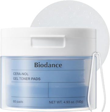 Biodance Cera-NOL Gel Toner Pads, Hydrating & Soothing for Sensitive Skin, Redness Reducing, Gentle Exfoliating Toner Pads, Korean Skincareㅣ4.93 fl.oz.(140g)*60Pads