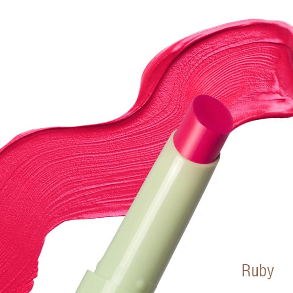 Pixi LipGlow | Sheer, Buildable Colour Lip Balm with Glossy Finish | Hydrating & Nourishing Formula for Everyday Wear | Mirror-Free Application | Ruby | 0.05 oz/ 1.5g
