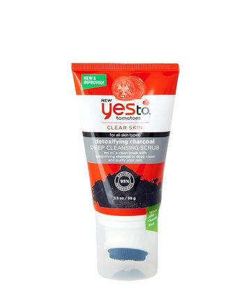 Yes To Tomatoes Clear Skin Detoxifying Daily Cleanser For Acne Prone Skin, Deep Clean, Salicylic Acid & Charcoal, 97% Natural Ingredients, 5 Fl Oz