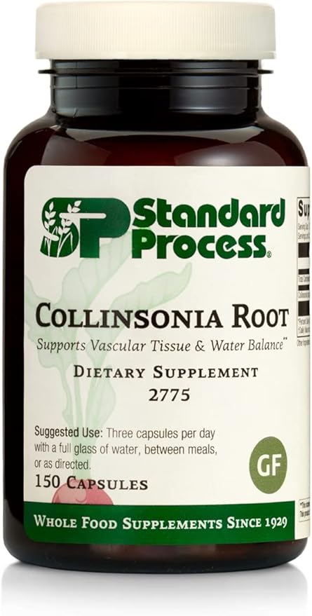 Standard Process Collinsonia Root - Whole Food Vascular Supplement, Digestive Health, Bladder Support, Digestion, and Kidney Support with Collinsonia Root -150 Capsules