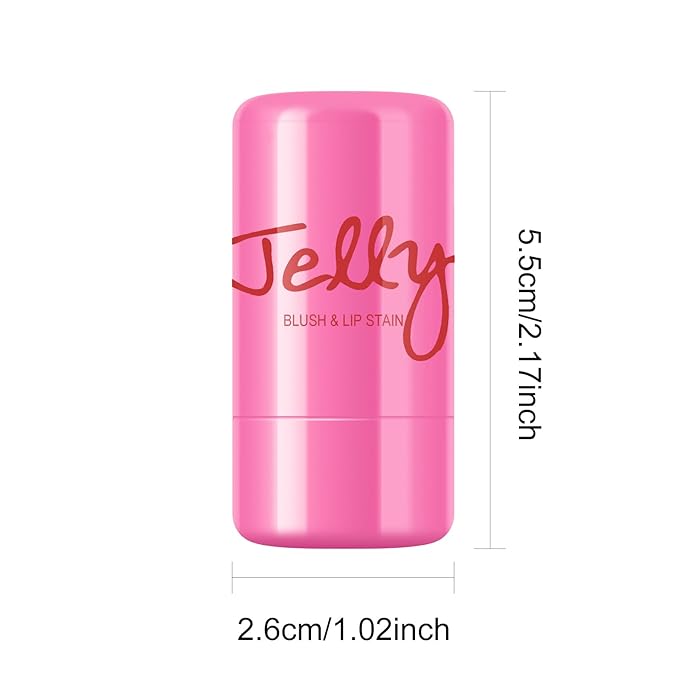 2Pcs Water Jelly Tint Blush,Jelly Blush Lip Cheek Pink+#03 Red