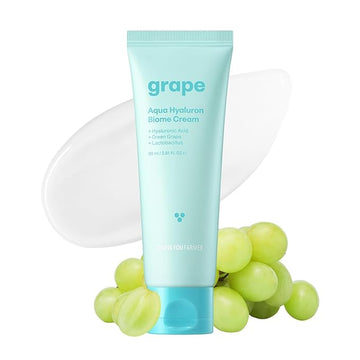 THANKYOU FARMER Grape Aqua Hyaluron Biome Cream, 10 Types Hyaluronic Acid, Non-Comedogenic, Dewy Soft Skin, Lactobacillus Ferment, Korean Moisturizer for Oily Skin 2.81 fl.oz 80ml
