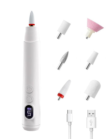 Electric Nail Drill & Gel Polish Remover - 5-Speed Cordless Nail File Filer Grinder - Rechargeable Manicure Kit for Acrylic Gel Nails Cuticle Callus Remover - Electric Nail Drill Buffers for Women
