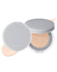 Rom&nd Nu Zero Cushion (01 Porcelain 17) Long Lasting, High Coverage, Semi Matte Finish, Flawless Complexion Without Cakey Face, Makeup Base and Fixer, Thinly Layered, Korean Cushion Foundation