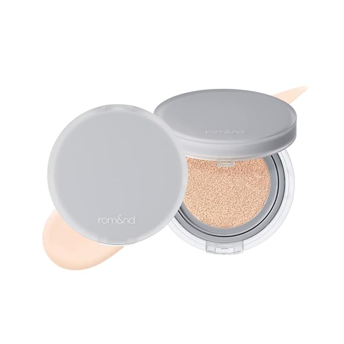 Rom&nd Nu Zero Cushion (01 Porcelain 17) Long Lasting, High Coverage, Semi Matte Finish, Flawless Complexion Without Cakey Face, Makeup Base and Fixer, Thinly Layered, Korean Cushion Foundation
