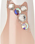 KISS Premium Classy Fake Nails - Stay Modish, Long & Square, Super Glam, Jewel Accents, Waterproof, Smudge Proof, No Dry Time, Durable, Takes Minutes, Quick & Easy | 30 Count