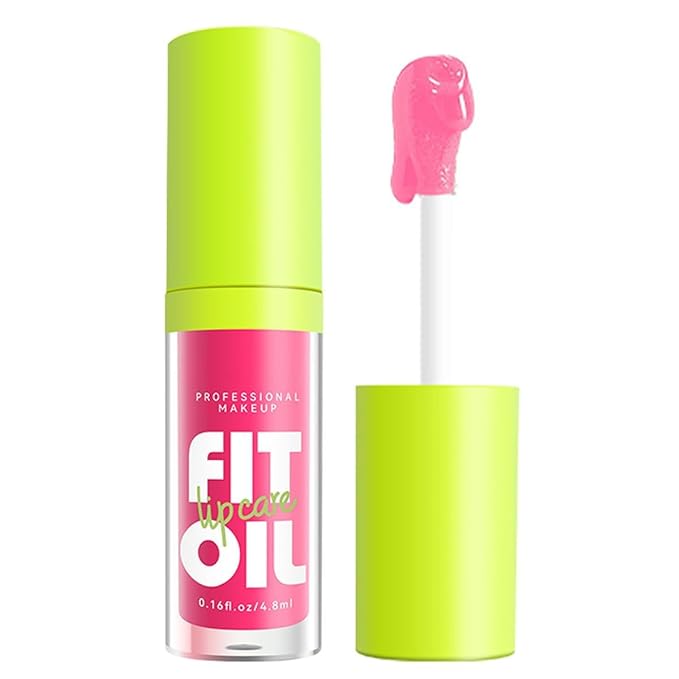 8 Colors Hydrating Lip Oil, Big Brush Head Lip Glaze Shiny Transparent Lip Glow Oil 0.35 Fl Oz, Glossy Finish (# 02)