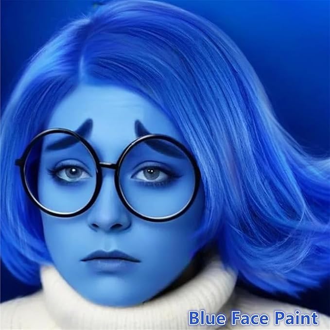 Go Ho Royal Blue Face Body Paint Stick,Easily Washable Formula Face Paint Stick,Non-toxic Full-coverage Cream Blue Body Paint for Halloween Cosplay SFX Mystique Smurf Clown Makeup