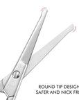 LIVINGO Premium Curved and Rounded Nose Hair Scissors for Men, 2 PC Set Nail Cuticle Manicure Scissors Shears Kit for Beard/Mustache, Ear, Facial Hair, Eyebrows, Eyelashes for Women
