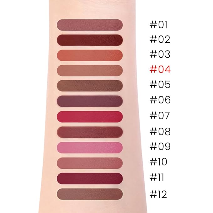 Silky Smooth Retractable Matte Lip Liner Pencil, Light Orange Lip Liner Long-Lasting Creamy Formula for Shaping & Sculpting Lips, Matte Velvet Pigmented Lip Liner Crayon Lipstick 04#