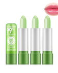 3 Pcs Aloe Vera Color Changing Lipstick,Long Lasting Nutritious Moisturizing Lip Balm Magic Temperature Color Change Lip Gloss