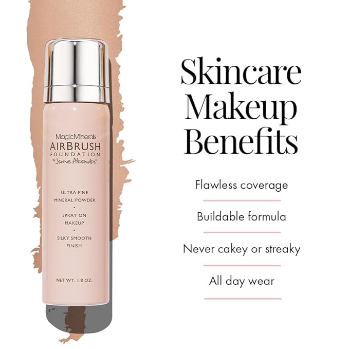 MagicMinerals AirBrush Foundation Set by Jerome Alexander - (Warm Beige)