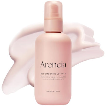ARENCIA Red Smoothie Lotion 5, Face Moisturizer with Niacinamide 5%, Collagen, Peptide Complex, Hydrating Skin Care, 6.76 fl oz