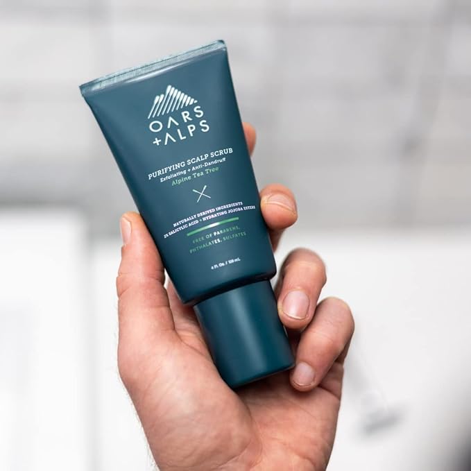 Oars + Alps Purifying Scalp Scrub and Anti-Dandruff Exfoliator, Made with Exfoliating Ingredients to Refresh Skin, Alpine Tea Tree Scent, 3.75 Fl Oz