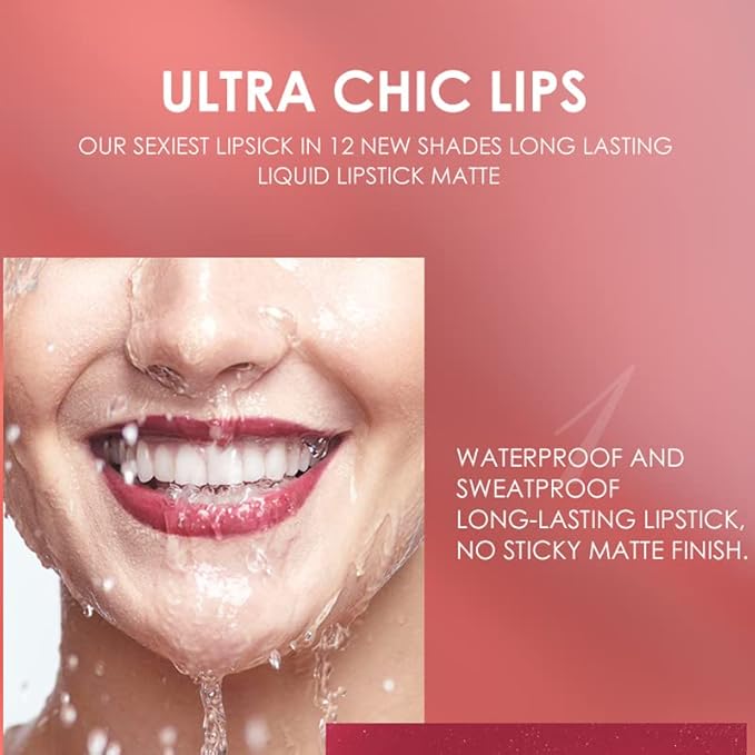 BestLand 6Pcs Matte Liquid Lipstick + Lip Liner Pens Set, One Step Lips Makeup Kits Pigment Velvety Nude Lip Stain Waterproof Long Wear Lip Gloss Make up Gift Set (Chic Shades Lip Set)