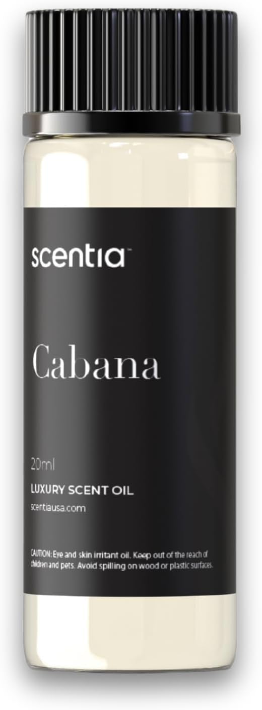Scentia Hotel Diffuser Oil Inspired by 5-Star Hotel Scent - 20 mL 0.67 fl oz - Fragrance Oil Blend Botanical Jasmine, Bergamot & Fresh Marine Notes Aromatherapy Diffusers - Cabana, Thanksgiving Gift