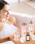 Bath and Body Gift Baskets for Women, 12 Pcs Vanilla Oat Spa Gifts for Women. Bath Gift Set Enriched Shea Butter. Home Spa with Shower Gel, Body Oil, Saint Roy Gifts for Mom