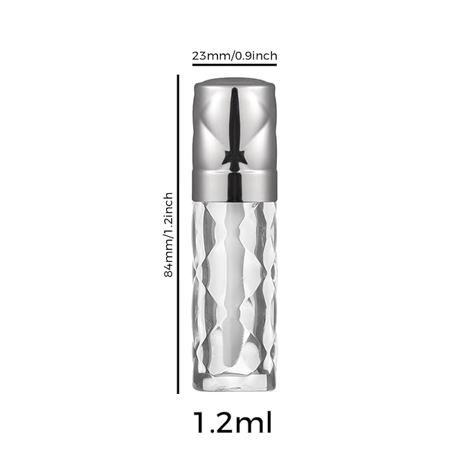 silver Empty lip gloss tubes with wand prismatic Lipgloss tube containers for lip oil packing