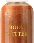 MAEPEOR Body Glitter Spray 4 Colors Quick-Drying and Non-Sticky Body Glitter Spray Moisturizing Bronze Body Shimmer for Face Hair Body (80ML, 04 Bronze Gold)