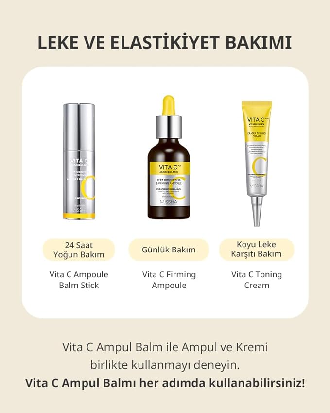 MISSHA Vita C Plus Ampoule Balm Facial Serum Stick - Instant Wrinkle Care, Nourishing Ampoule Balm, Stocking Stuffers