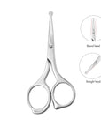 LIVINGO Nose Hair Scissors – Precision Stainless Steel Trimming Scissors with Rounded Tips, Safe and Easy Grooming for Nose, Ear, and Facial Hair