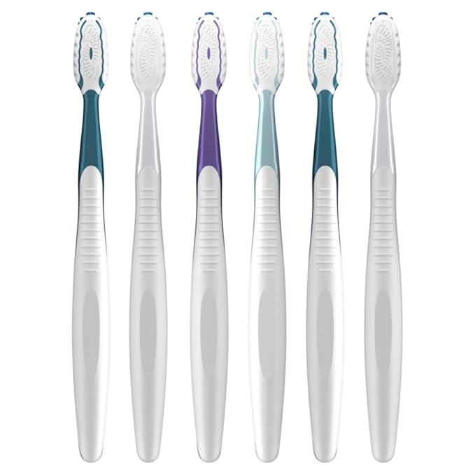 Oral-B Pro Health CrossAction All in One Soft Toothbrushes, Deep Plaque Fighter, Rounded Bristles Gentle on Teeth, Tongue and Cheek Cleaner, Gum Stimulators, 6 Count, Tooth Brush Pack