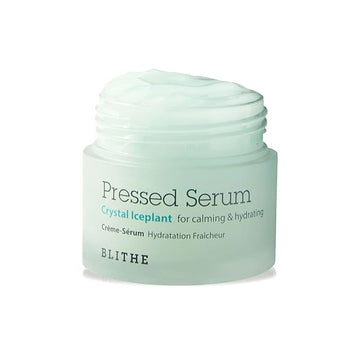 BLITHE Pressed Serum Crystal Iceplant Face Moisturizing Gel - Kbeauty Best Skin Cream for Dry Skin, Korean Serum for Combination Skin & Redness Relief, Face Moisturizer for Dry Skin Cream 0.91 Oz