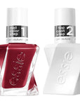 essie Gel Couture Longwear Nail Polish Set, Red Nail Polish, Put in the Patchwork + Gel-like Shiny Top Coat 0.46 fl oz each