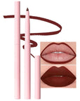 evpct Dark Wine Red Matte Creamy Retractable Lip Liner Pencils for Women Shaping & Sculpting Lips, Long Lasting Waterproof Rich Lip Colors Liner Crayon Lipstick Pencils delineador de labios 02