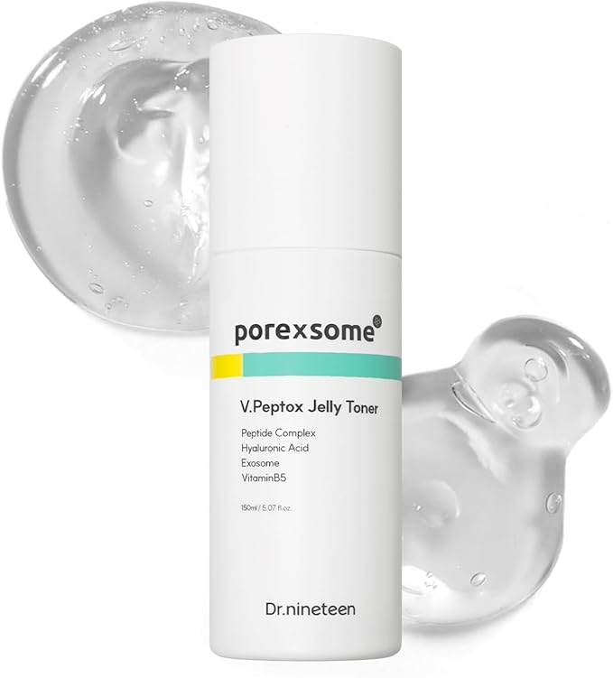 V.Peptox Jelly Tonerㅣ13 Peptides 25,000ppm + 10 Hyaluronic Acid(HA) + ExosomeㅣEssence Toner for Pore Tightening & CoolingㅣK-Skincare (5.07 fl.oz.)