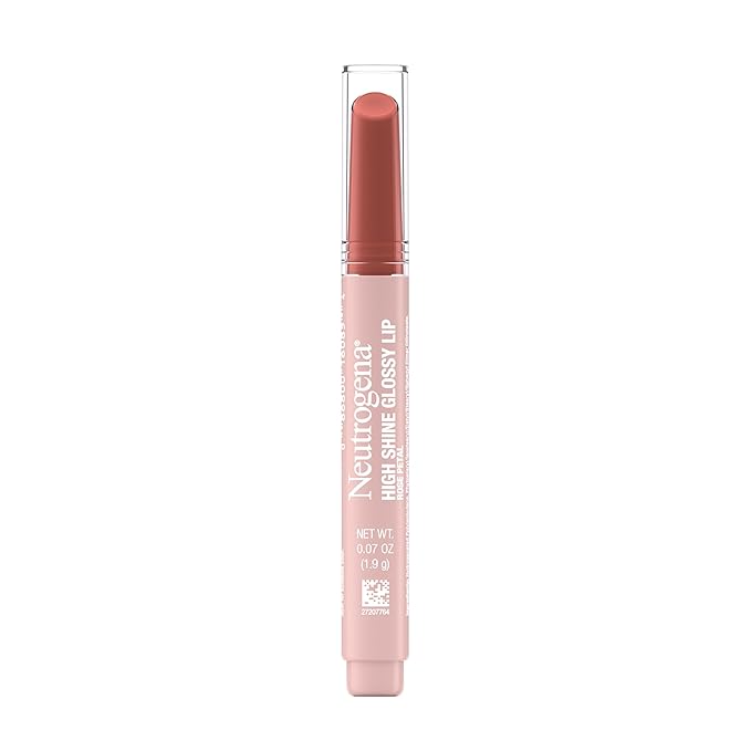 High Shine Glossy Lip, Nourishing Lip Gloss with Maracuja Oil, Antioxidant Vitamin E & Vitamins, Non-Retractable, Buildable Pigmented Color, Rose Petal, 0.07 oz
