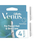 Gillette Venus Facial Razor Refills, Dermaplaning Exfoliating Replacement Blades, 4-Count