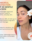 Fig.1 Mineral Sunscreen for Face SPF 50 | Zinc Oxide Face Sunscreen Moisturizer with Hyaluronic Acid & Antioxidant | Broad Spectrum Sun Protection –Fragrance-Free, Lightweight, Invisible Finish, 1.7oz