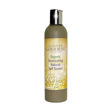 Glimmer Goddess Organic Self Tanner - Natural Tanning Lotion - Vegan, Cruelty-Free, Paraben-Free - Streak-Free, Hydrating, Long-Lasting Tan, All-Natural Ingredients, 8 oz