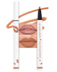 evpct Longwear Liquid Lip Liner Stain Marker Pen Long Lasting Waterproof, Nude Brown Matte Semi Permanent 24 Hour Lip Liner and Lipstick Combo, Korean Color Stay Lipliner All Day, Lips Stain peel off