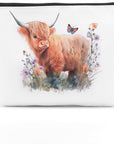 Western cosmetic bag highland cow