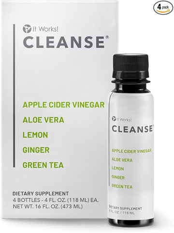 It Works! Cleanse - 4 Bottles (4 fl. oz. Each) - Gentle Plant-Based Nutrient Cleanse - Revitalize Digestive Health - Supports Liver Detox, Ideal Colon Cleanse, and Gut Cleanser for Men and Women