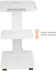 Esthetician Cart with Sockets, Beauty Salon Cart with Wheels, Three-Tier Metal Mobile Table, 100-Pound Capacity, Suitable for Nail Salons, Tattoo Studios,Clinics, Hair Salon, and More