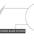 Eyebrow Scissors & Small Cuticle Scissors, Curved Blade Manicure TSA Scissors. Stainless-Steel Scissors for Eyelashes, Facial Hair, Pubic, Men Moustache & Beard.