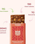 Organic Functional Mushroom Protein Bars | Full Dose (1500mg) Lions Mane, Chaga, Reishi & Cordyceps Bars | Vegan Protein Bars, Adaptogens, Superfoods Protein Bars | Peanut Butter Chocolate Flavor