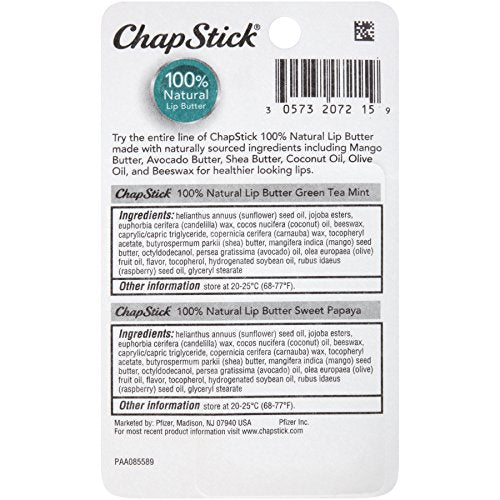 ChapStick 100% Natural Lip Butter Green Oz