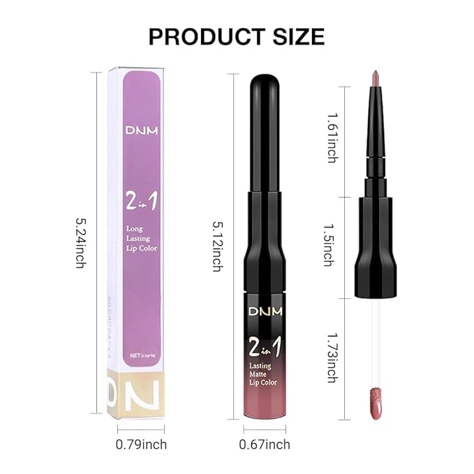 Kaely 2-in-1 Matte Lipstick and Lip Liner, Liquid Lip Stain Makeup for women Long Lasting Waterproof Smudge Proof, labiales matte mate larga duracion listip 24 hours originales, 35 Mauve Pink