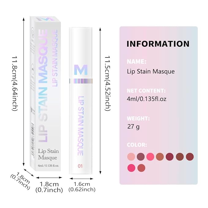 Matte Lip Gloss Peel Off Masque - Peel Off Lip Stain Tattoo, Peachy Rose Peel Off Lip Tint，Long Lasting Waterproof Transfer-proof Lip Mask Lip Stain Peel Off Lip Gloss,Stay Lip Makeup.01#