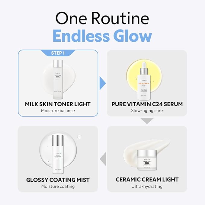 TIRTIR Milk Skin Rice Toner Light | Instant Hydration with 4% Niacinamide, Pantenol, Lightweight, Pore-Tightening, Vegan, Acne-Prone, Oily Skin, Fungal Acne Safe, Korean Skin Care, 0.67 Fl Oz