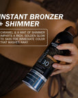 Australian Gold SPF 30 Continuous Sunscreen Spray with Instant Bronzer & Shimmer, 6 oz, Broad Spectrum UVA/UVB Protection, Water Resistant Scented Spray Sunscreen, Cocoa Dreams Fragrance