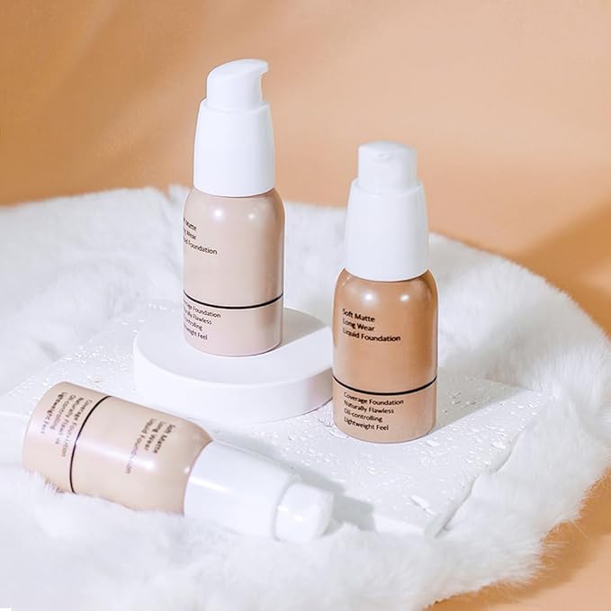 2Pcs Matte Liquid Full Coverage Foundation, Flawless Soft of 2)