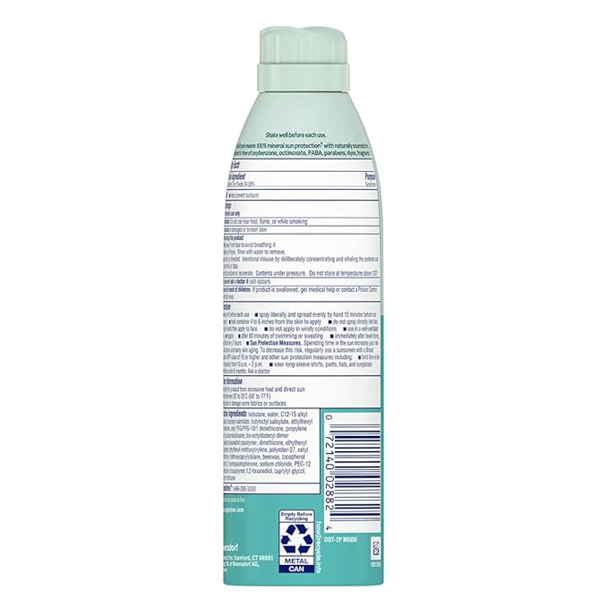 Coppertone Pure and Simple Kids Sunscreen Spray SPF 50, Zinc Oxide Mineral Sunscreen for Sensitive Skin, Hypoallergenic and Tear Free, 5 Oz Can