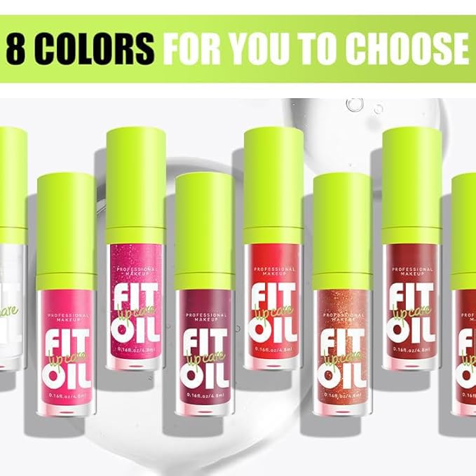 8 Colors Lip Oil Lip Glaze, Hydrating Lip Glow Oil Big Brush Head Shiny Moisturizing Lip Gloss, Long Lasting Non-sticky Fresh Transparent Tinted Plumping Lip Oil (# 02)